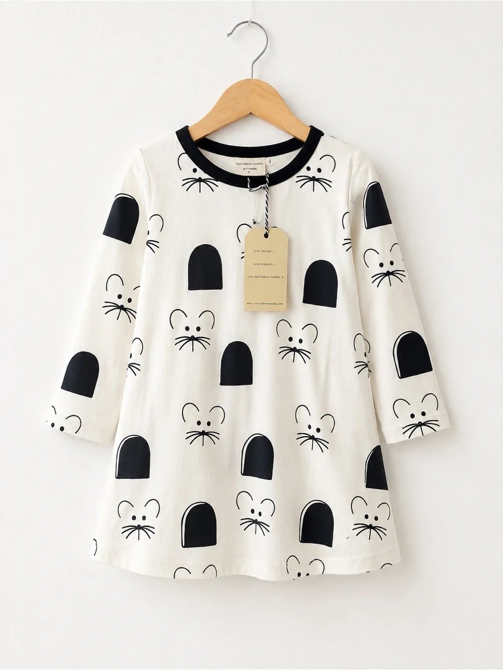 Turtledove London Organic Cotton Mouse Print Dress Girls 4-5 Years NWT